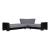 Armada Chenille Fabric/PU Convertible Sectional Sofa