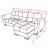 SM Armada Air Fabric/PU Reversible Chaise Sleeper Sectional Sofa with Storage