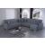 SM Armada Fabric/PU Reversible L-Shape Sleeper Storage Sectional Sofa with Chaise
