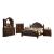 Aspen Bedroom Set with Faux Leather Upholstered Headboard & Footboard