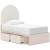 Wistenpine Fabric/MDF Upholstered Panel Storage Kid's Bed w/4 Drawers