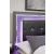 Lodanna Faux Leather/Wood Panel Bed w/LED Lighting, King Size