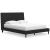 Cadmori Wood/Fabric Upholstered Panel Bed w/Roll Slats
