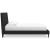 Cadmori Wood/Fabric Upholstered Panel Bed w/Roll Slats, King Size