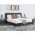 Cadmori Wood/Fabric Upholstered Panel Bed w/Roll Slats, King Size
