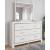 Altyra Wood Panel Bookcase Bedroom Set w/LED Lighting, Queen Size