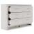 Altyra Wood Panel Bookcase Bedroom Set w/LED Lighting, Queen Size
