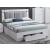 B38 Queen Storage Platform Bed with Phone Charger & Light, Soft Headboard