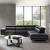Saggezza Fabric/Leather L-Shape Sectional Sofa