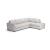 Cesare Fabric/Leather L-Shape Sectional Sofa