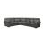 Brivido Fabric/Leather L-Shape Sectional Sofa w/2 Recliners