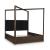 Dilenno Fabric/Wood Canopy Bed w/USB Charger, California King Size