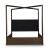 Dilenno Fabric/Wood Canopy Bed w/USB Charger, California King Size