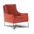 Regina Fabric/Leather Armchair w/ Metal Base