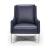 Regina Fabric/Leather Armchair w/ Metal Base