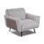 Talento Fabric/Leather Armchair w/ Wood Panel