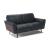 Talento Leather Loveseat w/ Wood Panel