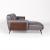 Talento Fabric/Leather L-Shape Sectional Sofa w/ Chaise & Wood Panel