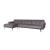 Talento Fabric/Leather L-Shape Sectional Sofa w/ Chaise & Wood Panel