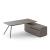 Arqus Veneer L-Shape Executive Desk with Tapering Desktop & Fixed Pedestal