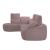 Barcelona Microfiber Fabric L-Shaped Sectional Sofa w/Left Bumper Chaise
