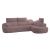 Barcelona Microfiber Fabric L-Shaped Sectional Sofa w/Right Bumper Chaise