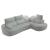 Barcelona Microfiber Fabric L-Shaped Sectional Sofa w/Right Bumper Chaise