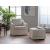 Barlow Fabric Accent Swivel Armchair w/Ottoman