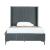 Promenade Velvet Platform Three Quarter Size Bed