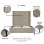 Promenade Velvet Platform Three Quarter Size Bed