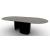 Twins W98.4-inch Ceramic/Metal Customizable Oval Dining Table