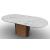 Yoroi W78.7-inch Ceramic/Metal/Wood Customizable Oval Dining Table