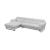 S266 Leather/Metal Match Sectional Sofa