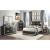 Blake Fabric/Wood Bed w/Lamps, King Size
