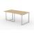 Plana Wood Veneer Executive Desk w/Grommet & Box for Power Socket