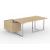 Plana Wood Veneer Executive Desk w/Fixed Pedestal & Modesty Panel