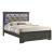 Brooklyn Queen Size Bed with Polyester Upholstered Headboard & LED Lighting