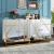 Timeless 4-Door Mirrored Cabinet with Gold Accent