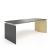 Move&Lead Veneer Rectangular Executive Sit-Stand Desk with Built-in Power Socket Block, Qi Wireless Charging, Grommet & Cover for Power Socket