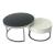 Timeless Glass Top Storage Nesting Coffee Table with Acrylic Legs & Stainless Steel Base
