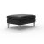 Quiete Fabric/Leather Large Ottoman w/ Metal Legs