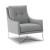 Amicizia Fabric/Leather Armchair w/ Metal Legs