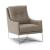 Amicizia Fabric/Leather Armchair w/ Metal Legs
