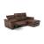 Curioso Fabric/Leather L-Shape Sectional Sofa w/ Chaise Longue & Recliner