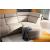 Estremo Fabric/Leather L-Shape Sectional Sofa w/Recliner & Small Round Chaise