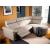 Estremo Fabric/Leather L-Shape Sectional Sofa w/Recliner & Small Round Chaise