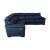 Estremo Fabric/Leather L-Shape Sectional Sofa w/2 Recliners
