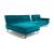 Rotterdam Fabric/Leather L-Shape Sectional Sofa w/ Motion & Chaise Lounge