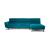 Rotterdam Fabric/Leather L-Shape Sectional Sofa w/ Motion & Chaise Lounge