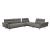 Rotterdam Fabric/Leather L-Shape Sectional Sofa w/ Chaise Lounge